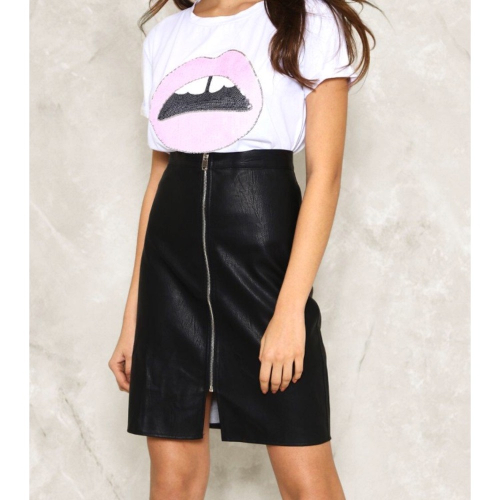 Vegan leather skirt